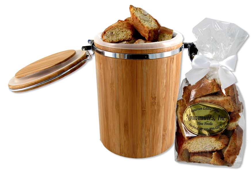 Bamboo Container with Biscotti